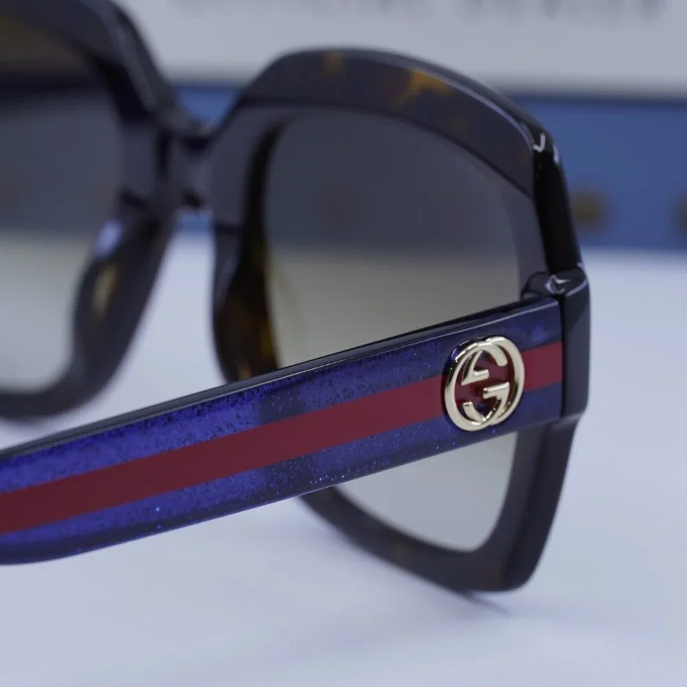 Gucci GG0036SN 004 Square Sunglasses - Havana Blue\Brown Gradient - Picture 6 of 11